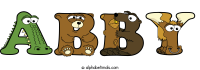abby animal word art
