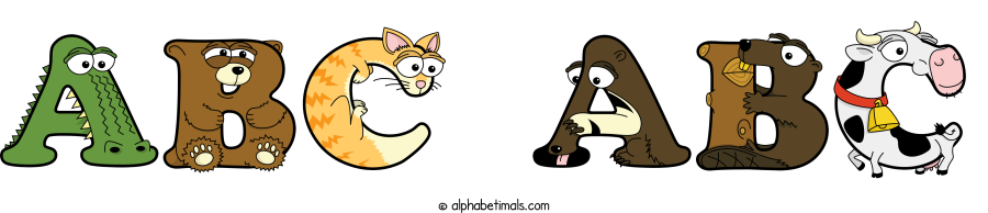 Abc Abc animal word art spelling Abc Abc with Alphabetimals - cartoon alphabet animals