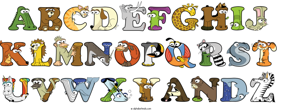 Abcdefghij Klmnopqrst Uvwxyandz animal word art spelling Abcdefghij Klmnopqrst Uvwxyandz with Alphabetimals - cartoon alphabet animals