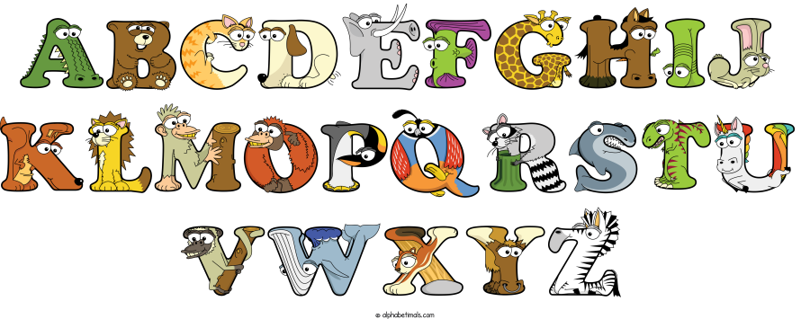 Abcdefghij Klmopqrstu Vwxyz animal word art spelling Abcdefghij Klmopqrstu Vwxyz with Alphabetimals - cartoon alphabet animals