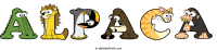 alpaca animal word art