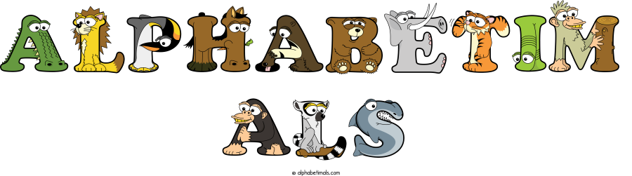 Alphabetim Als animal word art spelling Alphabetim Als with Alphabetimals - cartoon alphabet animals