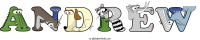 andrew animal word art