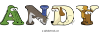 andy animal word art