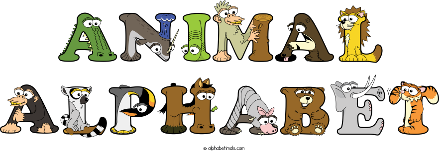 Animal Alphabet animal word art spelling Animal Alphabet with Alphabetimals - cartoon alphabet animals