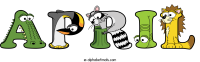 april animal word art