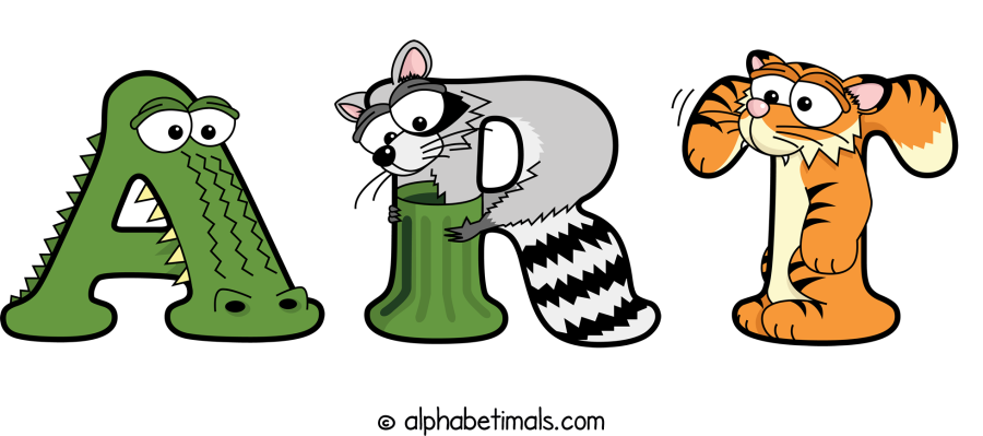 Art animal word art spelling Art with Alphabetimals - cartoon alphabet animals