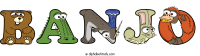 banjo animal word art