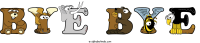 bye-bye animal word art