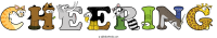 cheering spelled using animal alphabet letters