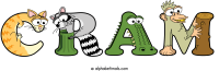 cram animal word art