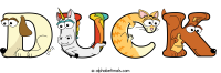 duck animal word art