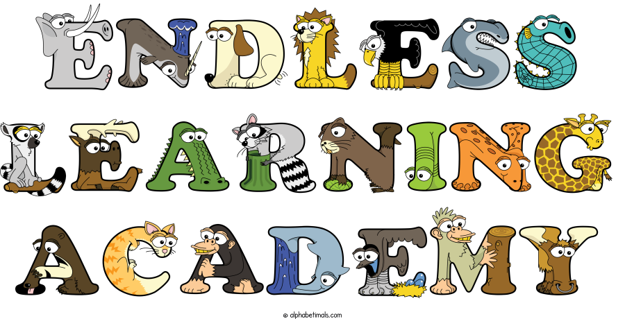 Endless Learning Academy animal word art spelling Endless Learning Academy with Alphabetimals - cartoon alphabet animals