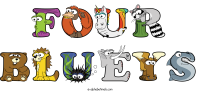 four-blueys animal word art