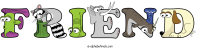 friend animal word art