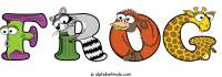 frog animal word art