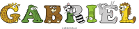 gabriel animal word art