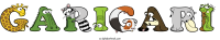 garigari spelled using animal alphabet letters