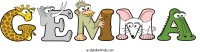 gemma animal word art