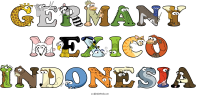 germany-mexico-indonesia animal word art