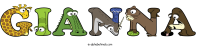 gianna animal word art
