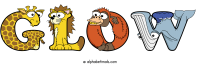glow animal word art