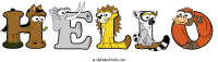 hello animal word art