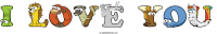 i-love-you animal word art