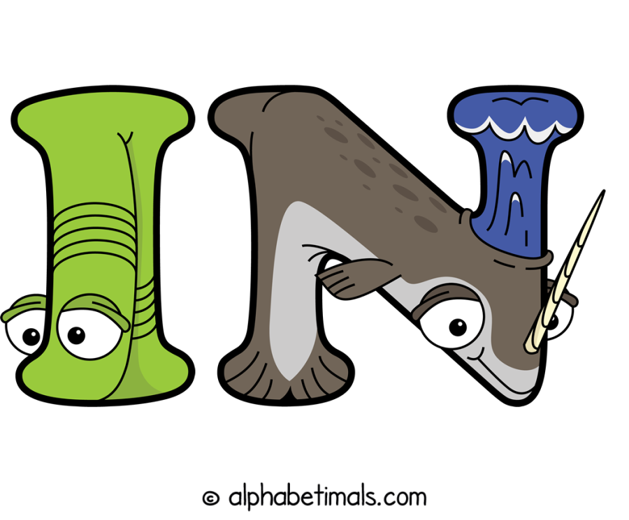 In animal word art spelling In with Alphabetimals - cartoon alphabet animals