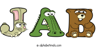 jab animal word art
