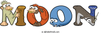 moon animal word art