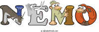 nemo animal word art