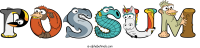 possum animal word art