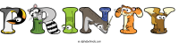 printy animal word art