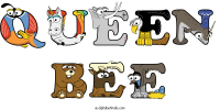 queen-bee animal word art