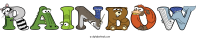 rainbow animal word art