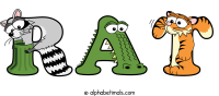 rat animal word art