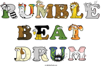 rumble-beat-drum animal word art