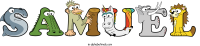 samuel animal word art