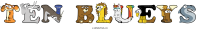 ten-blueys animal word art