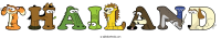 thailand spelled using animal alphabet letters