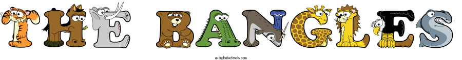 The Bangles animal word art spelling The Bangles with Alphabetimals - cartoon alphabet animals