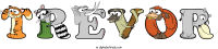 trevor animal word art