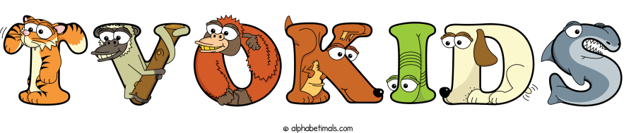 Tvokids animal word art spelling Tvokids with Alphabetimals - cartoon alphabet animals