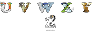 u-v-w-x-y--z animal word art