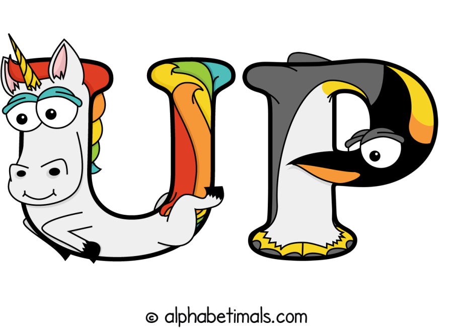 Up animal word art spelling Up with Alphabetimals - cartoon alphabet animals