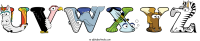 uvwxyz animal word art