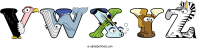 vwxyz animal word art