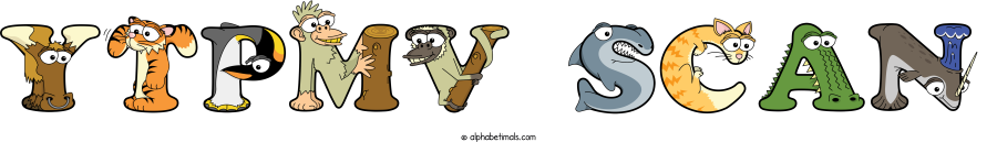 Ytpmv Scan animal word art spelling Ytpmv Scan with Alphabetimals - cartoon alphabet animals