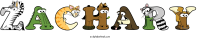 zachary animal word art